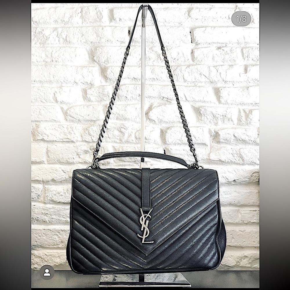 Saint Laurent YSL College large quilted chain bag